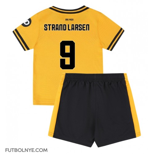 Camiseta Wolves Jorgen Strand Larsen #9 Primera Equipación para niños 2024-25 manga corta (+ pantalones cortos)